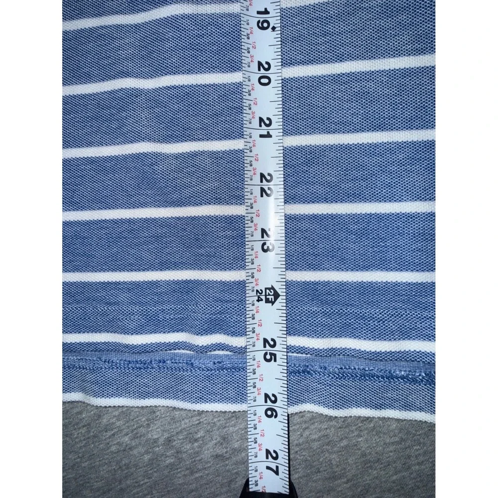 Brooks Brothers Mens Slim Fit Striped Polo Shirt Blue Preppy SEE NOTES ON SIZING